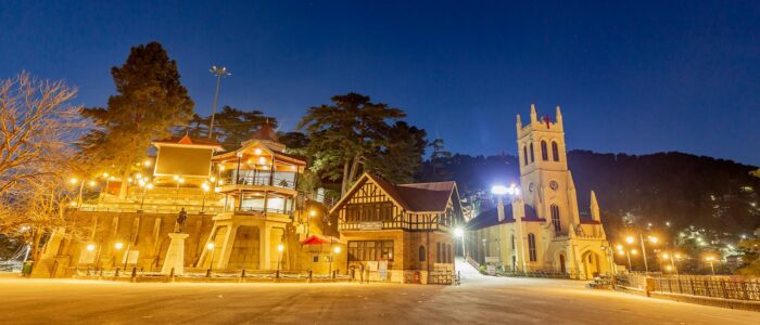 photo spot to pin-Christ Church façade by night