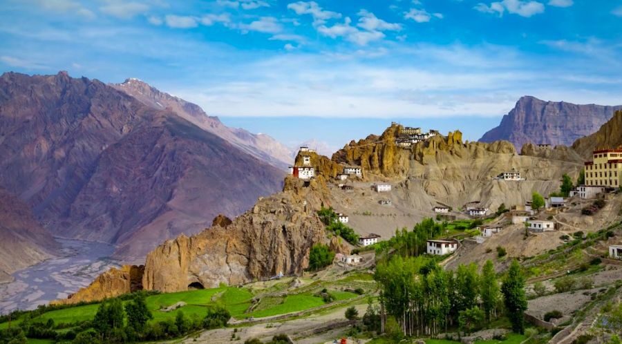 🌄 Dhankar Monastery & Lake